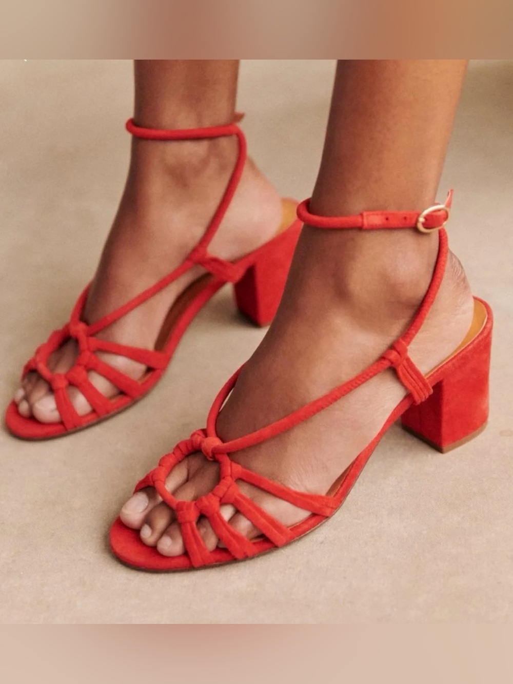 Sézane Gloria Sandals - US 5 - coral
